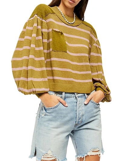 Shop Free People Between The Lines Sweater In Amethyst Forest