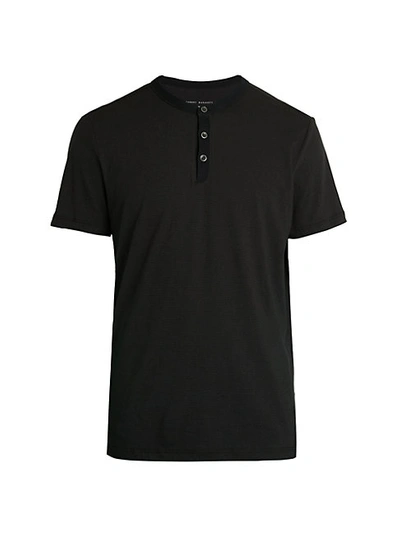 Shop Robert Barakett Morrisville Button T-shirt In Black