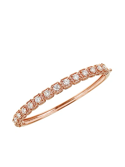 Shop Saks Fifth Avenue 14k Rose Gold & White Diamond Bangle Bracelet