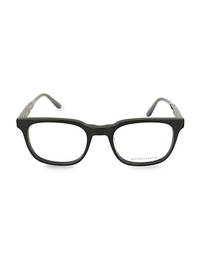 Shop Bottega Veneta 50mm Square Core Blue Light Reader Optical Glasses In Black Dark Grey