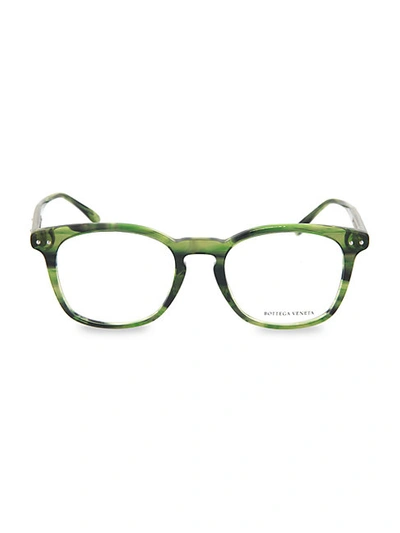 Shop Bottega Veneta 52mm Panthos Core Blue Light Reader Optical Glasses In Shiny Melange Green