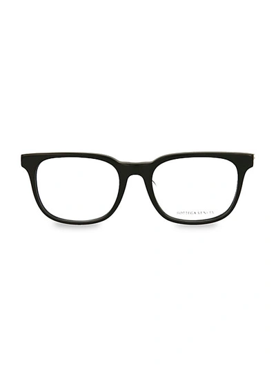 Shop Bottega Veneta 50mm Square Core Blue Light Reader Glasses In Black Grey