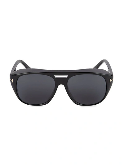 Shop Tom Ford Women's 59mm Injected Shield Sunglasses In Black