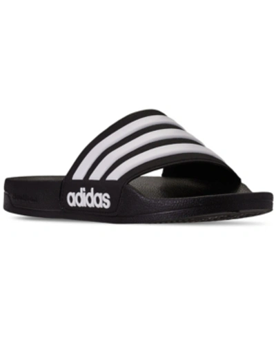 Shop Adidas Originals Adidas Men's Adilette Shower Slide Sandals From Finish Line In Core Black, Feather White