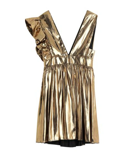 Shop Fausto Puglisi Woman Mini Dress Bronze Size 6 Viscose In Yellow