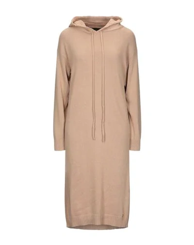 Shop Ottod'ame Woman Midi Dress Sand Size 6 Viscose, Polyester, Wool