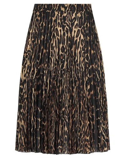 Shop Burberry Woman Midi Skirt Khaki Size 0 Polyester In Beige