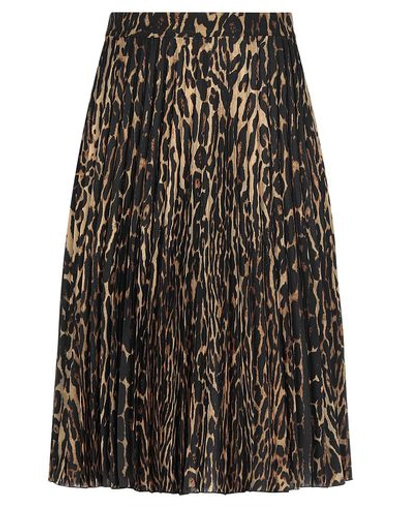 leopard print pleated midi skirt