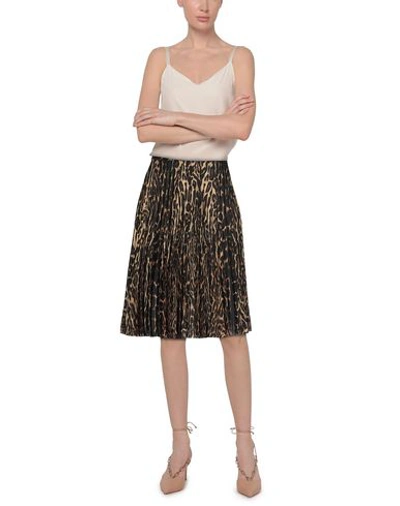 Shop Burberry Woman Midi Skirt Khaki Size 0 Polyester In Beige