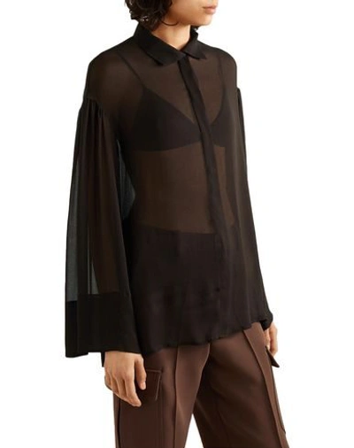 Shop The Row Solid Color Shirts & Blouses In Dark Brown