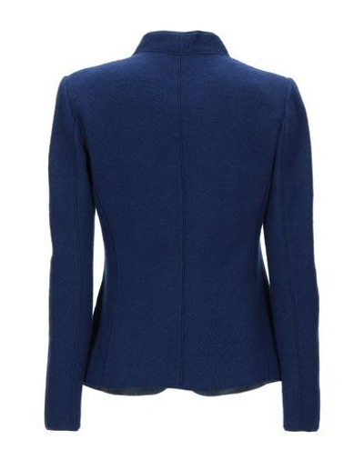 Shop Giorgio Armani Woman Blazer Blue Size 4 Wool, Cashmere, Polyester, Elastane