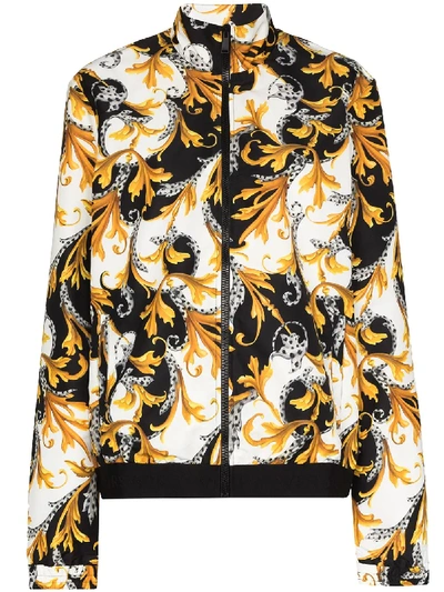 Shop Versace Baroque-print Track Jacket In White