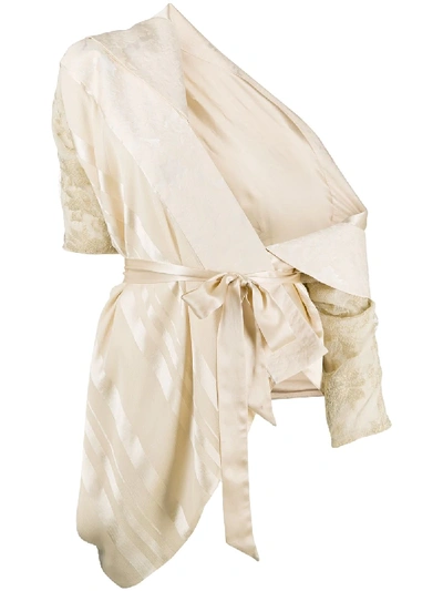 Shop Antonio Marras Draped Jacquard Jacket In Neutrals