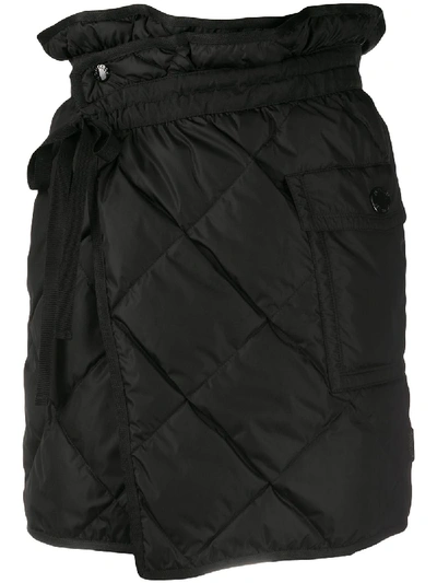 Shop Moncler Quilted Skirt In Black