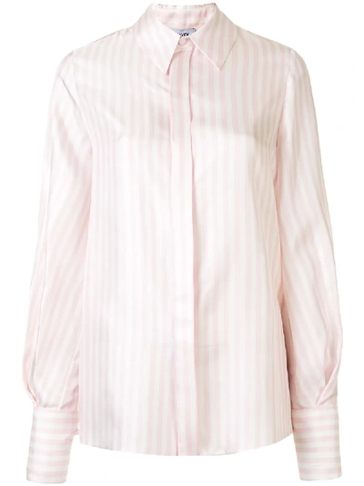 Shop Dice Kayek Bishop Sleeve Striped Shirt In Pink