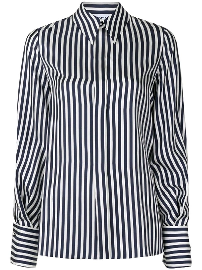 Shop Dice Kayek Bishop Sleeve Striped Shirt In Blue