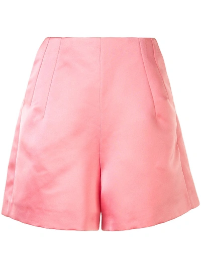 Shop Dice Kayek Satin Thigh-length Shorts In Pink