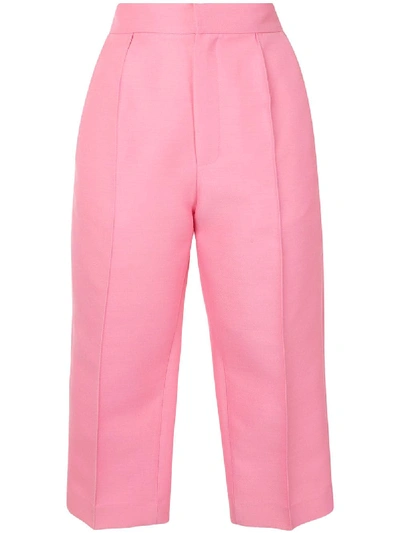 Shop Dice Kayek Tailored Capri Trousers In Pink