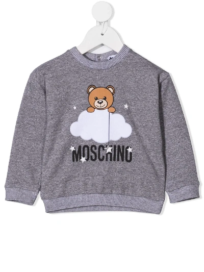 Shop Moschino Teddy Bear Sweatshirt In Grey