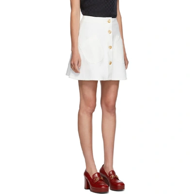 Shop Gucci White Cherry Miniskirt In 9692 White/