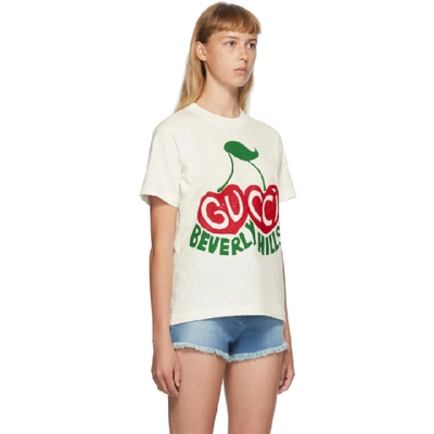 Shop Gucci Off-white Beverly Hills T-shirt In 9095 Sunlig