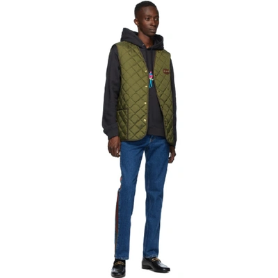 Shop Gucci Khaki Lightweight Canvas Vest In 3175 Evrgrn