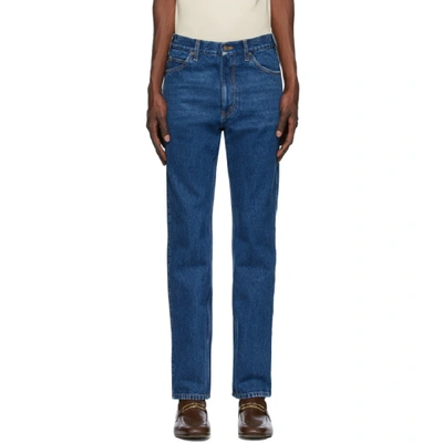 Shop Gucci Blue Marble Wash Regular Fit Jeans In 4447 Blumix
