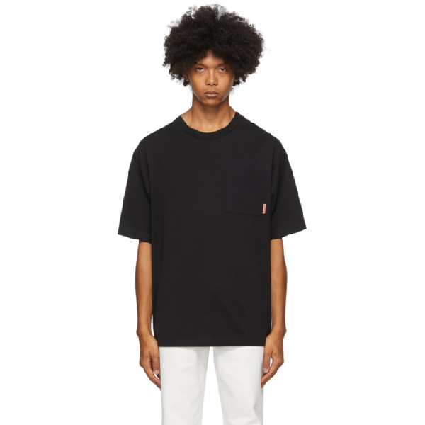 Acne Studios Extorr Logo Label Cotton Jersey T Shirt In Black Modesens