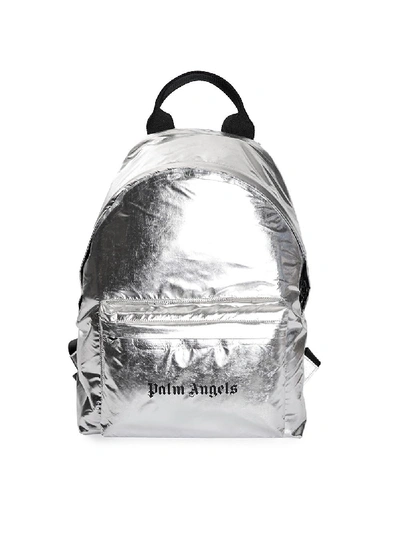 Shop Palm Angels Silver Foil Backpack
