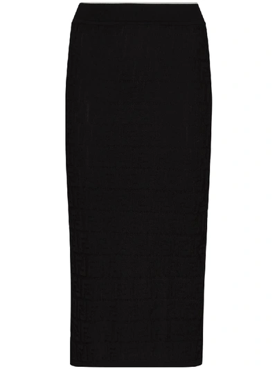 MONOGRAM KNITTED PENCIL SKIRT