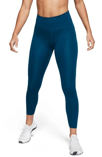 Shop Nike One Lux 7/8 Tights In Valerian Blue/ Clear