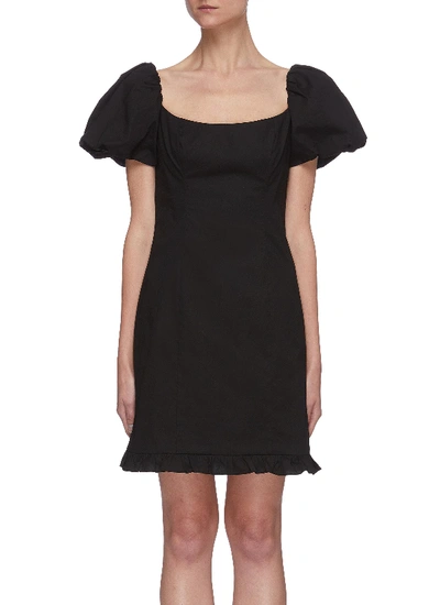 Shop De La Vali Koko Cotton Mini Dress In Black