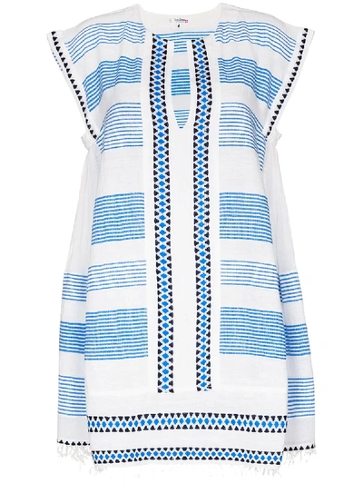 Shop Lemlem Mizan Stripe Mini Dress In Blue