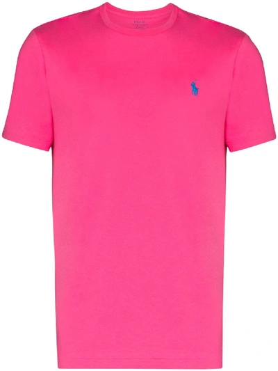 Shop Polo Ralph Lauren Pony-embroidered T-shirt In Pink