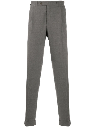 Canali Straight-fit Tailored Trousers In Grey
