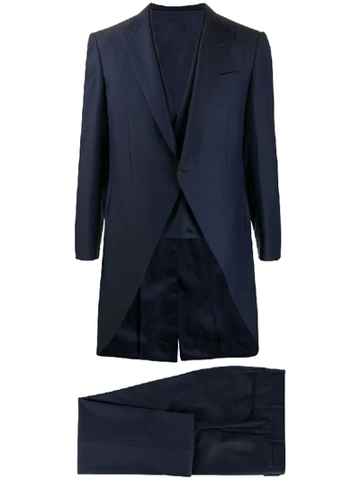 Canali Three Piece Suit In Blue