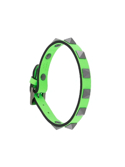 Shop Valentino Rockstud Fluo Bracelet In Green