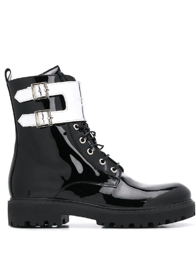 Shop Balmain Buckle Ankle Boots In Black