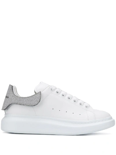 Shop Alexander Mcqueen Oversized Contrasting Heel Platform Sneakers In White