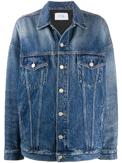 Shop Givenchy Oversized Buttoned Denim Jacket In Blue