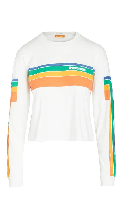 Shop Mother The Long Sleeve Slouch Cut Off In Mrc Chalk  Rainbow Band