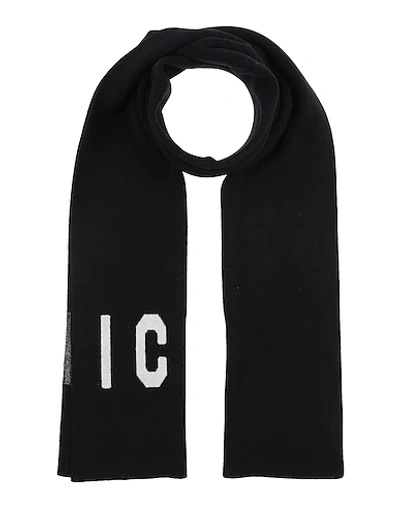 Dsquared2 Man Scarf Black Size - Wool, Viscose, Polyamide, Cashmere In Black