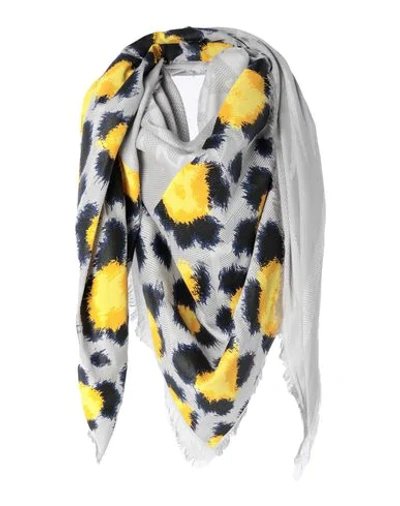 Shop Kenzo Square Scarf In Light Grey