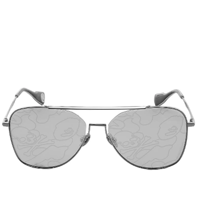 Shop A Bathing Ape Eyewear X Mastermind World Bmj001 V2.0 Sunglasses In Silver