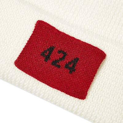 Shop 424 Logo Ribbed Beanie In White