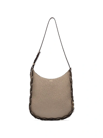 Shop Chloé Medium Darryl Leather Shoulder Bag In Neutrals