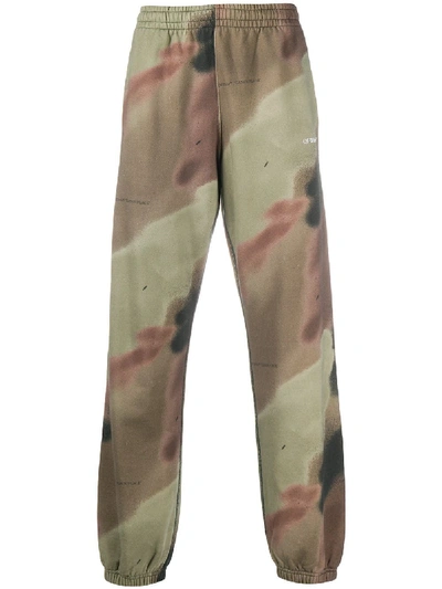 Shop Off-white Camouflage Print Track Pants In Green