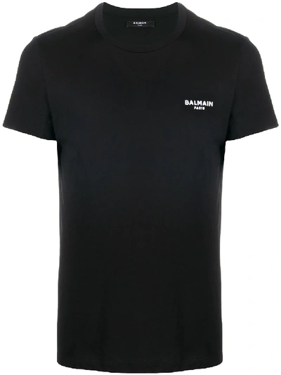 Shop Balmain Chest Logo Print T-shirt In Black
