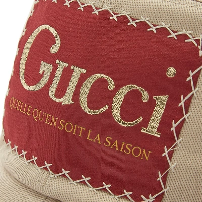 Shop Gucci Patch Logo Bucket Hat In Brown