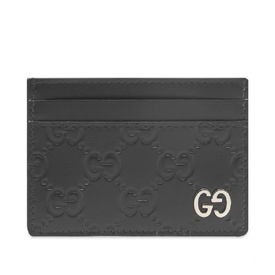 Shop Gucci Gg Embossed Card Holder In Black